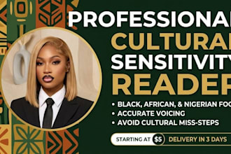 be your black, african and nigerian culture sensitivity reader and consultation