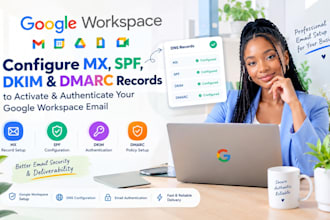 configure mx, spf, dkim and dmarc records to activate and authenticate gsuites