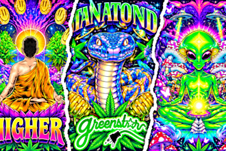 design stoner trippy weed mushroom psychedelic tshirt
