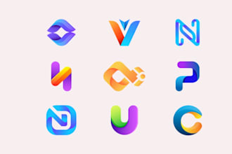 abstract gradient logo with complete identity