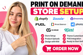 shopify dreamship zazzle setup fuel print district photo cg wear kittl pod store