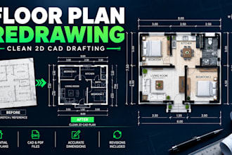 draft mep drawings, redraw floor plans, and create architectural cad drawings