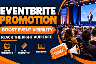 setup event promotion, eventbrite managment and event marketing