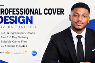 design a professional canva book, ebook, and KDP paperback cover