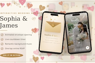 design an interactive wedding invitation website with rsvp
