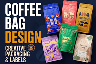 design coffee bag packaging and pouch labels for your brand