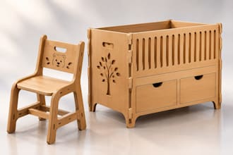 cnc furniture design for chairs, tables, desks, stools, shelves, flat pack units