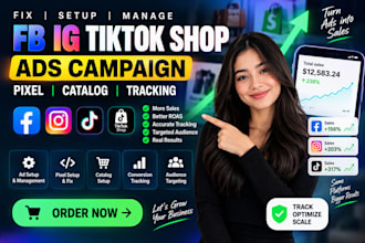 fix setup manage fb ig tiktok shop ads campaign pixel setup catalog and tracking