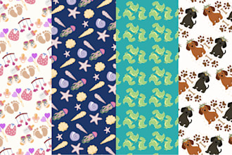 design  seamless cartoon patterns for kids, baby and nursery