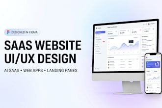 design a saas website UI UX or ai saas landing page in figma