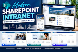 design a modern sharepoint intranet, employee portal and microsoft 365 site