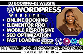 build a dj booking website for djs and event entertainment, dj website