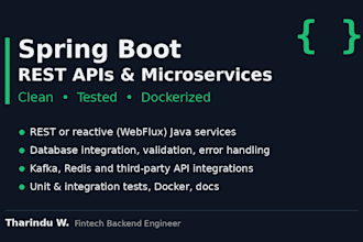build a spring boot microservice or rest API with tests and docker