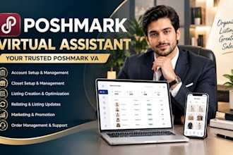be your poshmark virtual assistant for listings and closet management