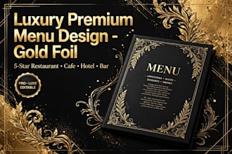 design luxury restaurant cafe food menu design