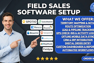 setup field sales software via spotio salesrabbit resco repsly bowimi geopointe