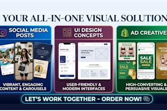 design stunning social media posts, UI design and ad creatives