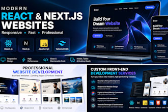develop a modern responsive website using react next js and javascript AWS azure
