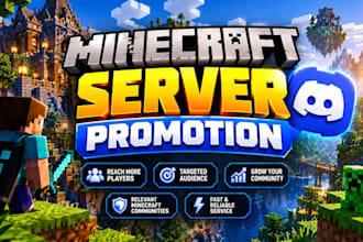 promote minecraft server, dayz, rust, fivem promotion gaming server, discord ads