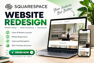 redesign squarespace website for a mordern and polished look