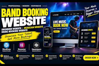 build a band booking website, drummer website, or musician website