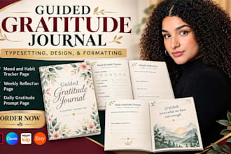 do layout and design guided gratitude journal, kdp journal formatting paperback