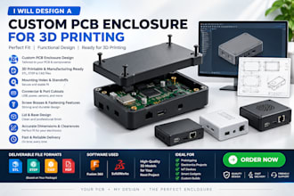 design a custom pcb enclosure for 3d printing and cad design