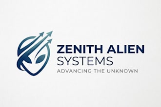 create a clean business alien logo design