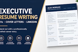 write an executive resume, CV and cover letter