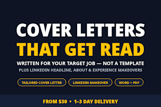 write a tailored cover letter and optimize your linkedin profile