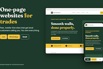 build a fast one page website for your trade or local business