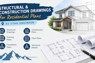 do structural and construction drawings for residential plan as utah engineer
