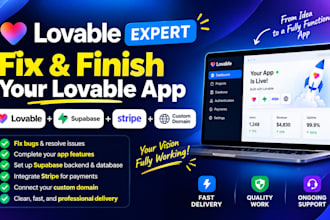 fix and finish your lovable app with supabase, stripe and deployment
