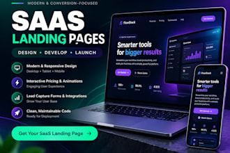 design and develop a modern saas landing page website