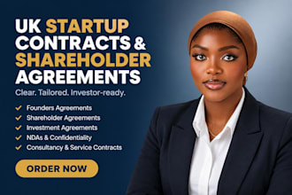 draft UK startup contracts, founders agreements and shareholder agreement