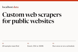 do web scraping and data extraction, 20 sample rows first