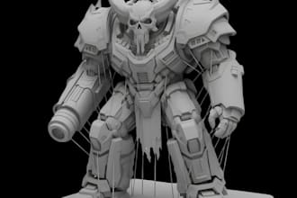sculpt custom miniatures,warhammers,robotic character figurines,stl for 3d print