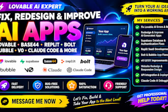 fix lovable dev, base44 expert, replit saas, bolt, supabase, claude code ai, v0