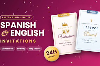 design bilingual spanish english quinceañera and birthday invitations