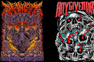 design custom dark art, horror, or weird streetwear t shirt design