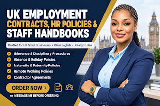 draft UK employment contracts, HR policies, staff handbooks