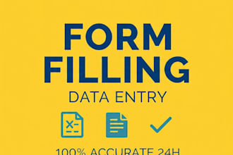 fill online forms and do accurate data entry work