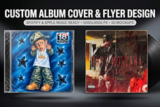 design custom album cover art and music concert flyer