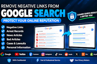 remove mugshots, delete article, news, negative links,arrest records from google