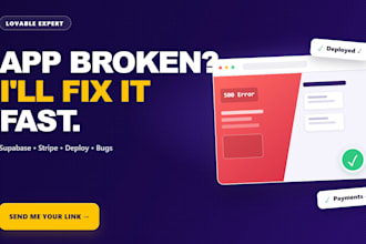fix lovable ai website, lovable app bugs, supabase, stripe and deploy