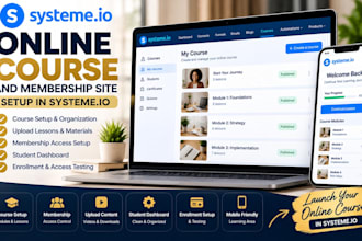 create systemeio online course and membership site