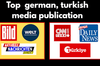 publish your article on german, turkish media outlet, pr distribution