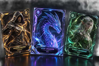 design premium 3d nft trading cards and collectible card art