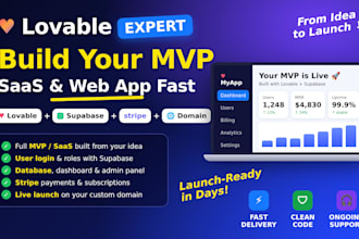 build your saas mvp web app with lovable, supabase and stripe