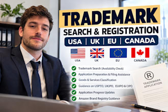 help with trademark registration and trademark search USA UK eu canada